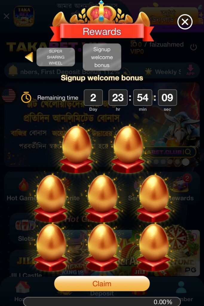 signup welcome bonus Takabet