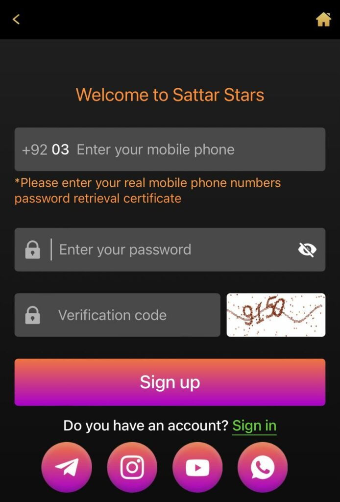 Sattar Stars Sign Up